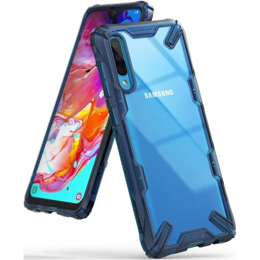 Ringke Fusion X PC tok TPU kerettel Samsung A70 kék színben - 1
