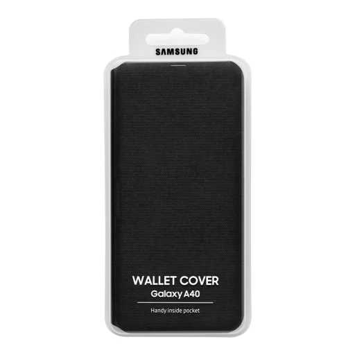 Samsung A40 Samsung Wallet fliptok kártyatartóval fekete - 6