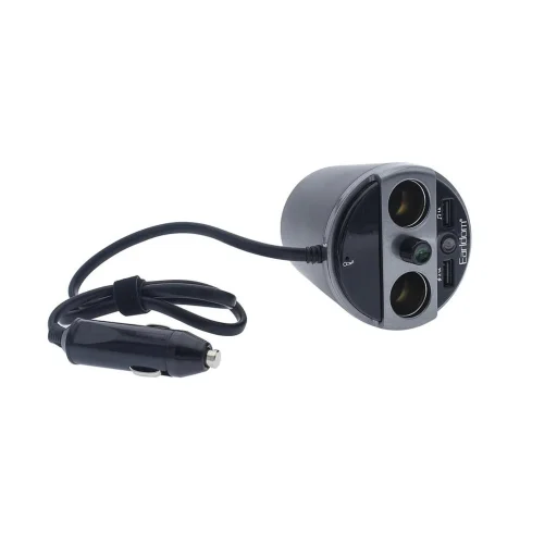 Autós szivargyújtós elosztó fekete színben - 3