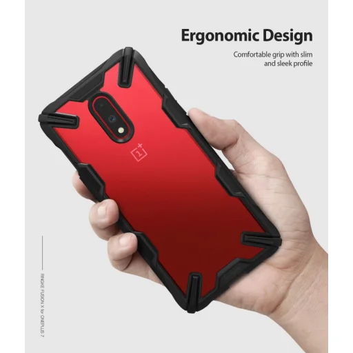 Ringke Fusion X PC tok TPU kerettel OnePlus 7 fekete színben - 7