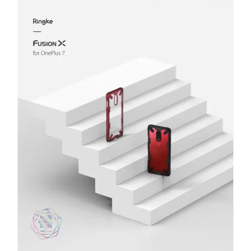 Ringke Fusion X PC tok TPU kerettel OnePlus 7 fekete színben - 8
