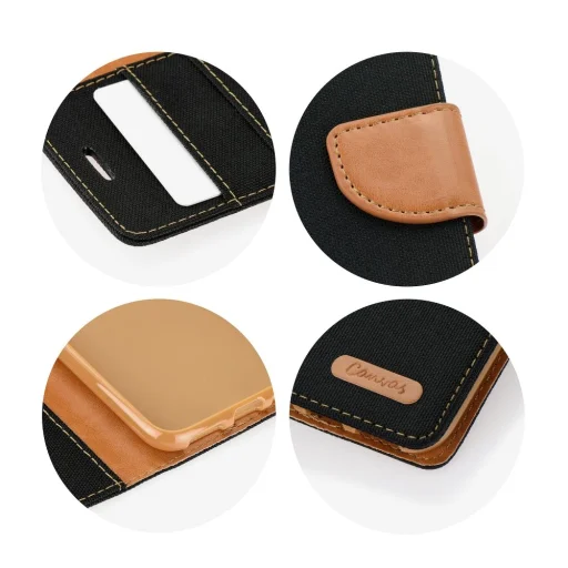 Vászon fliptok Samsung A50 fekete színben - 4