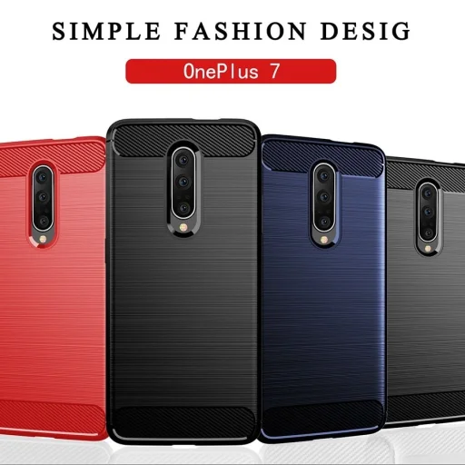 Szénszál mintájú TPU tok OnePlus 7 Pro fekete - 4