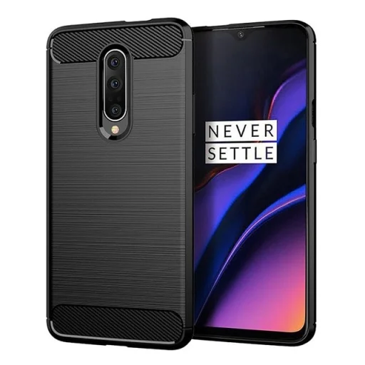 Szénszál mintájú TPU tok OnePlus 7 Pro fekete - 1