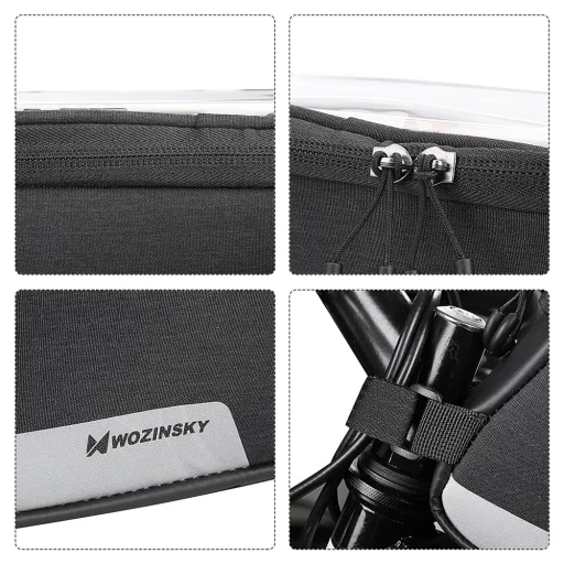 Wozinsky biciklis telefontartó táska, kijelzőkezelő felülettel fekete - 7