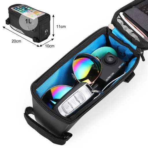 Wozinsky biciklis telefontartó táska, kijelzőkezelő felülettel fekete - 5