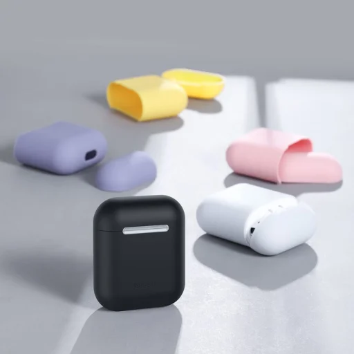 Baseus Airpods 1/2 Ultravékony szilikon tok pink (WIAPPOD-BZ04) - 7