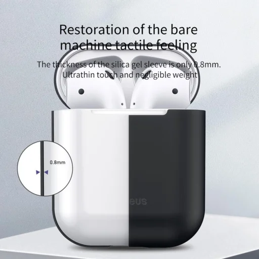 Baseus Airpods 1/2 Ultravékony szilikon tok pink (WIAPPOD-BZ04) - 6