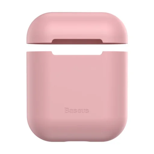 Baseus Airpods 1/2 Ultravékony szilikon tok pink (WIAPPOD-BZ04) - 1