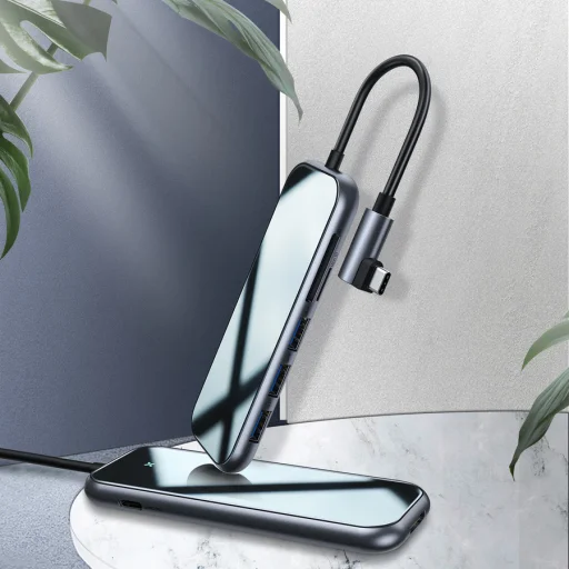 Baseus multifunkciós HUB átalakító Type-C/3xUSB3.0/HDMI/PD/SD/TF szürke - 3