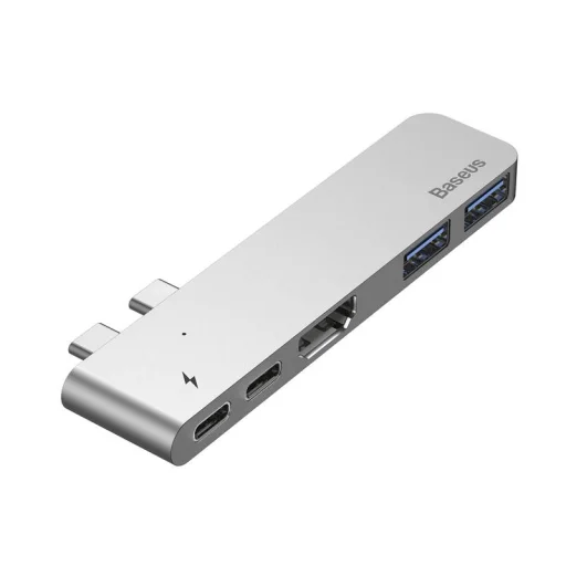 Baseus 5in1 Thunderbolt type C+ Dual HUB dokkoló állomás szürke (CAHUB-B0GE) - 1