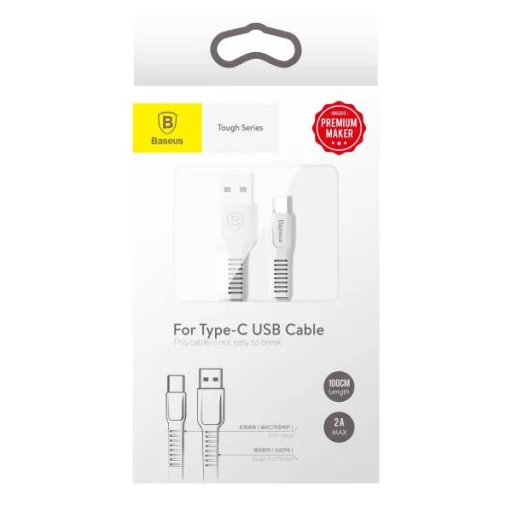 Baseus Tough Series USB Type-C 2A 1m fehér színben - 3