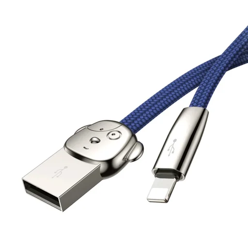 Baseus FuWang Cute USB - micro USB/Lightning/Type-C kábel 3A 1,2m kék - 2