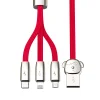 Baseus FuWang Cute USB - micro USB/Lightning/Type-C kábel 3A 1,2m piros thumbnail