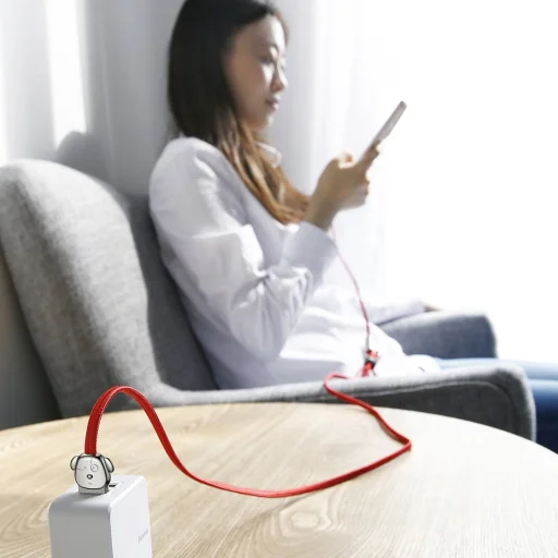 Baseus FuWang Cute USB - micro USB/Lightning/Type-C kábel 3A 1,2m piros - 9