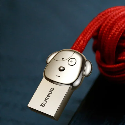 Baseus FuWang Cute USB - micro USB/Lightning/Type-C kábel 3A 1,2m piros - 10