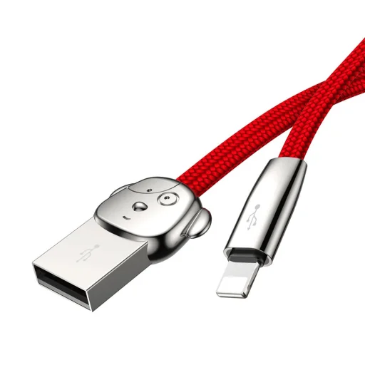 Baseus FuWang Cute USB - micro USB/Lightning/Type-C kábel 3A 1,2m piros - 2
