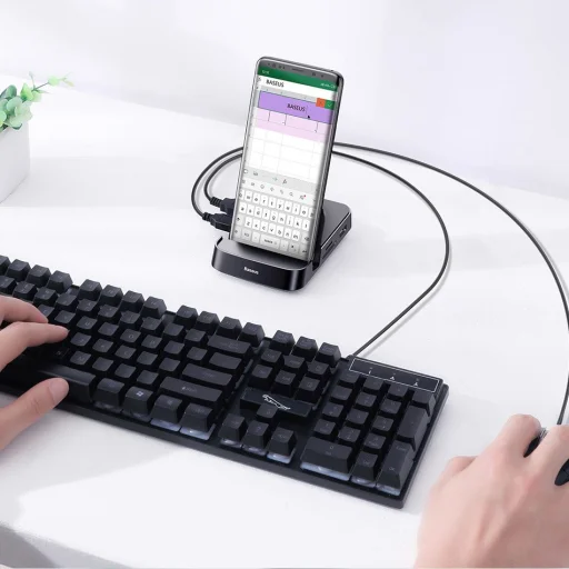 Baseus Mate Type-C dokkoló USB HUB fekete  - 11