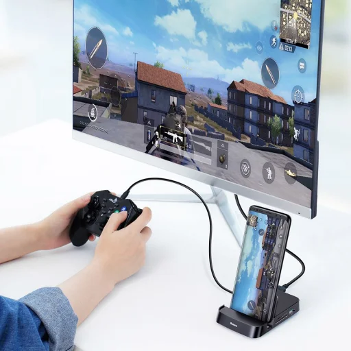 Baseus Mate Type-C dokkoló USB HUB fekete  - 12