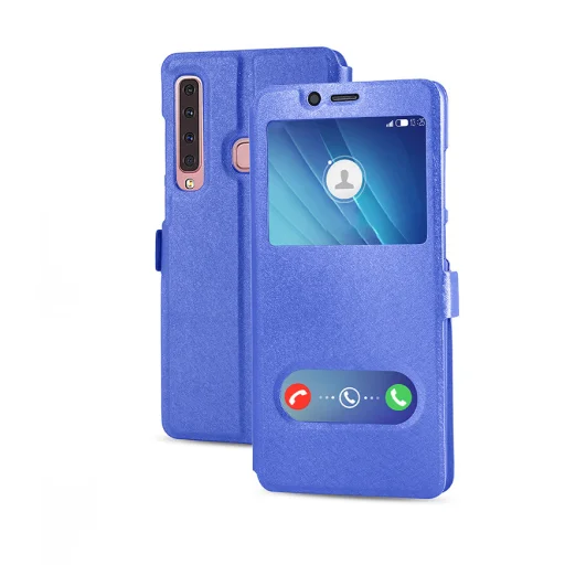  SMD Samsung Galaxy A50 flip tok mágneses zárással, kijelző kivágással kék színben  - 1