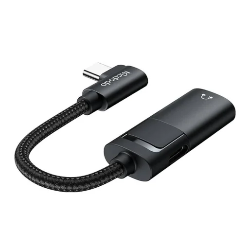 Mcdodo CA-1880 USB-C - AUX mini jack 3.5mm + USB-C (60W PD) átalakító adapter (fekete) DAC - 2