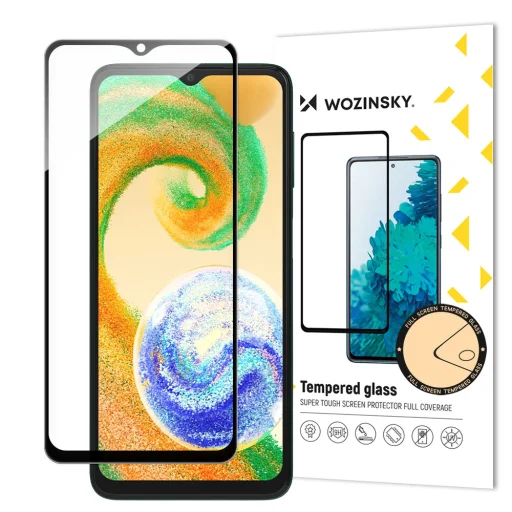Samsung Galaxy A04S üvegfólia Wozinsky Full Glue 9H fekete kerettel tokbarát - 1