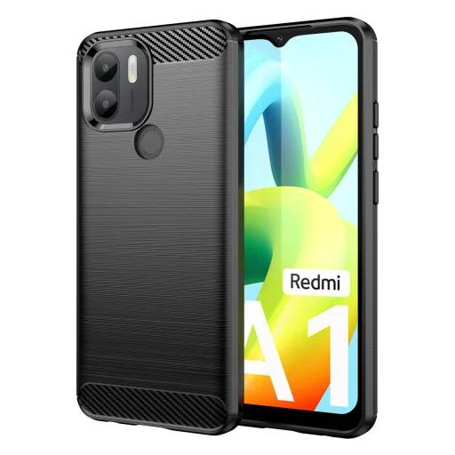 Xiaomi Redmi A1 Plus Carbon szénszál mintájú TPU tok fekete - 1
