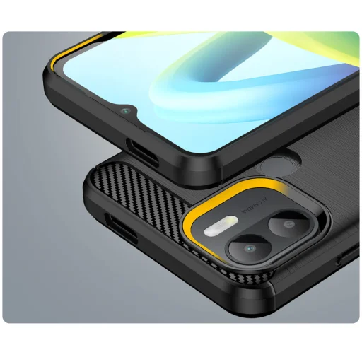 Xiaomi Redmi A1 Plus Carbon szénszál mintájú TPU tok fekete - 8