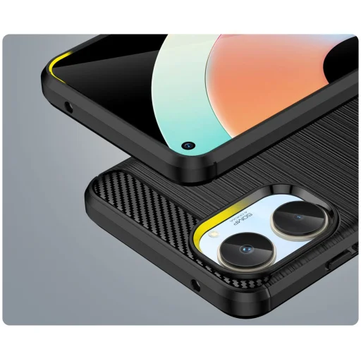 Realme 10 Carbon szénszál mintájú TPU tok fekete - 2