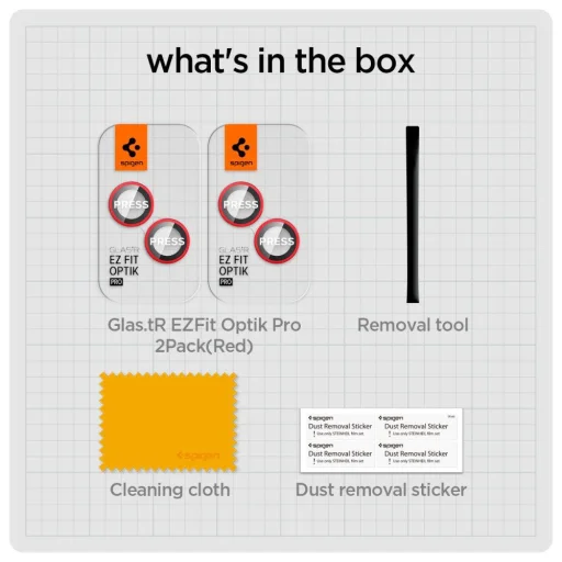 iPhone 14/14 Plus/15/15 Plus Spigen Optik.TR 2x kameralencsevédő 9H üveg piros - 4