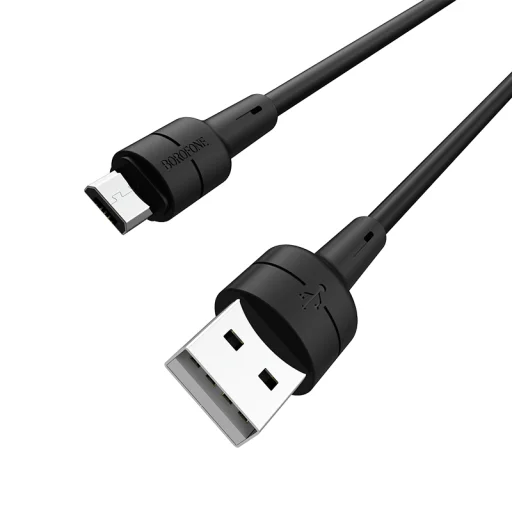 Borofone BX30 Silicone USB - micro USB kábel 2.4A 1m fekete - 5