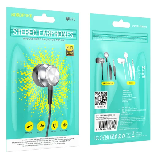 Borofone BM75 Platinum Metal fülhallgató szürke - 5