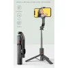 Szelfiállvány leszerelhető lámpával, állvánnyal és bluetooth távirányítóval L13D fekete thumbnail