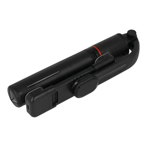 Szelfiállvány leszerelhető lámpával, állvánnyal és bluetooth távirányítóval L13D fekete - 14