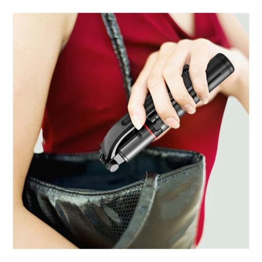 Szelfiállvány leszerelhető lámpával, állvánnyal és bluetooth távirányítóval L13D fekete - 8