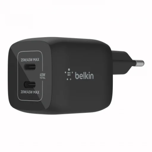 Belkin BoostCharge Pro 45W PD 3.0 PPS Dual USB-C GaN hálózati töltő adapter fekete (WCH011vfBK) - 1