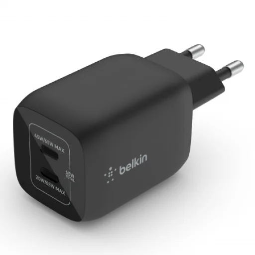 Belkin BoostCharge Pro 65W PD 3.0 PPS Dual USB-C GaN hálózati töltő adapter fekete (WCH013vfBK) - 2
