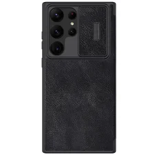 Samsung Galaxy S23 Ultra Nillkin Qin Pro bőr fliptok fekete