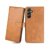 Samsung Galaxy A34 5G mágneses PU bőr fliptok kártyatartóval világosbarna Alphajack thumbnail
