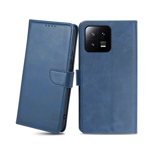 Xiaomi 13 mágneses PU bőr fliptok kártyatartóval kék Alphajack - 1