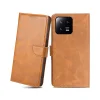 Xiaomi 13 mágneses PU bőr fliptok kártyatartóval világosbarna Alphajack thumbnail