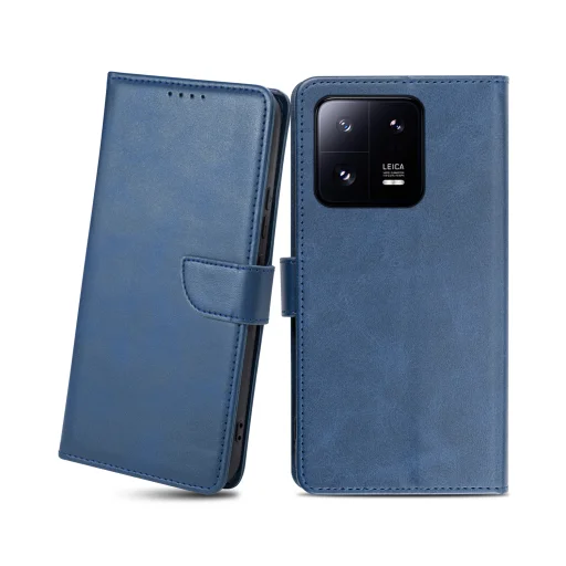 Xiaomi 13 Pro mágneses PU bőr fliptok kártyatartóval kék Alphajack - 1