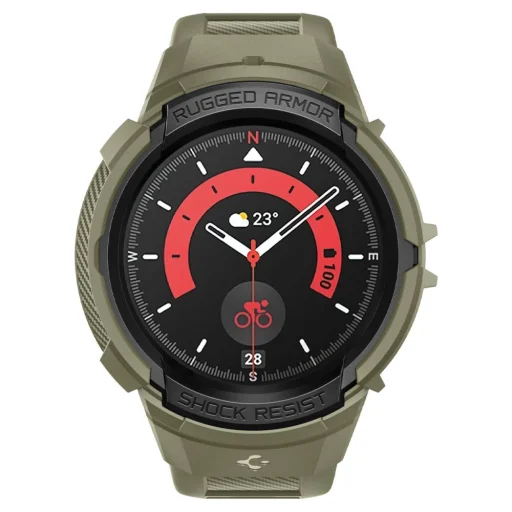 Samsung Galaxy Watch 5 Pro (45mm) Spigen Rugged Armor Pro szíj és tok Vintage Khaki - 8