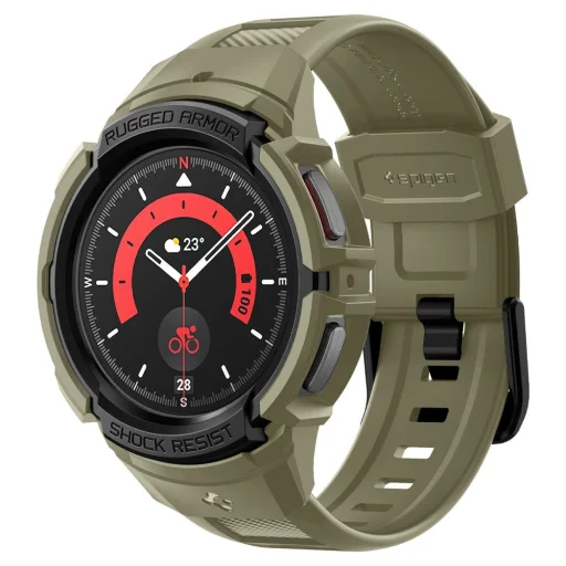 Samsung Galaxy Watch 5 Pro (45mm) Spigen Rugged Armor Pro szíj és tok Vintage Khaki - 1