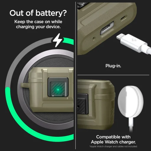 Spigen Lock Fit puzdro pre Airpods Pro 1/2 Vintage Khaki (ACS05911) - 11