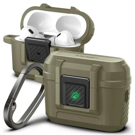 Spigen Lock Fit puzdro pre Airpods Pro 1/2 Vintage Khaki (ACS05911) - 1