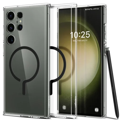 Samsung Galaxy S23 Ultra Spigen Ultra Hybrid OneTap Ring MagSafe puzdro čierne (neobsahuje S Pen) - 1