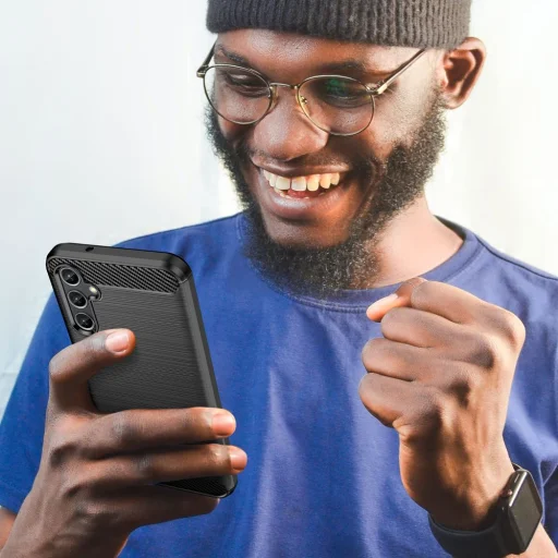 Samsung Galaxy A34 5G Tech-Protect TPU Carbon mintás tok fekete - 5