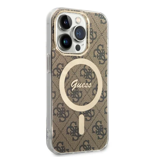 iPhone 14 Pro Guess BUGUHMP14LH4EACSW 4G MagSafe kompatibilis hátlap + vezeték nélküli töltő barna - 2