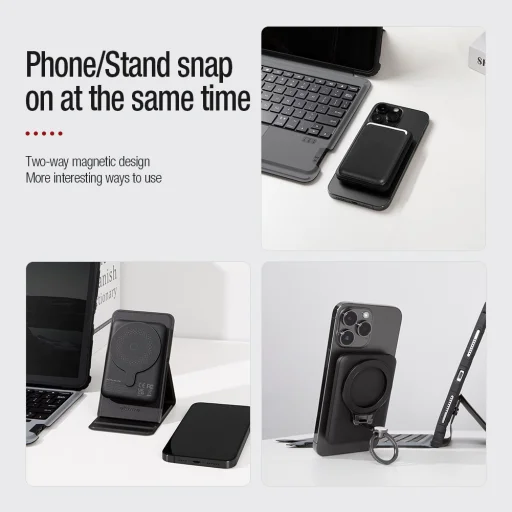 Nillkin NKT21 PowerStone mágneses Powerbank 5000mAh 15W fekete - 10